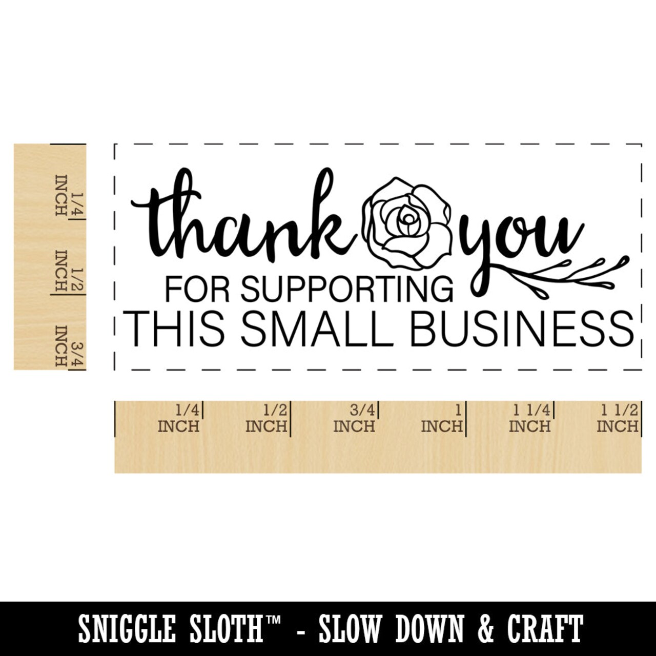 Thank You for Supporting This Small Business Rose Self-Inking Rubber Stamp Ink Stamper for Business Office